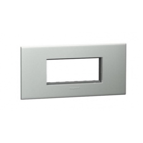 Legrand Arteor Pearl Aluminium Cover Plate With Frame, 8 M, 5757 51